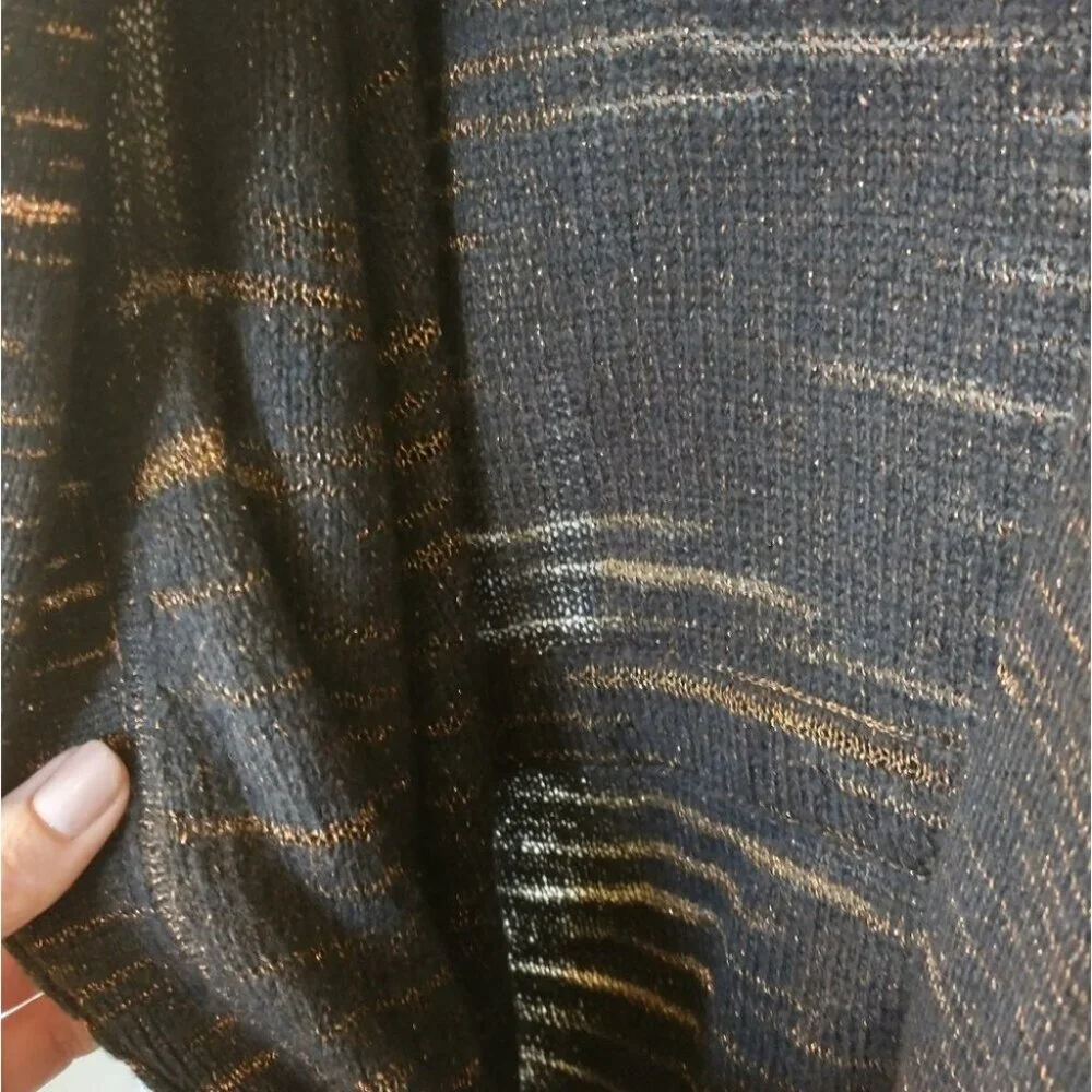 Charter Club Woman Brown and Bronze Belted Sweater Cardigan Duster Size 0X - Picture 3 of 14